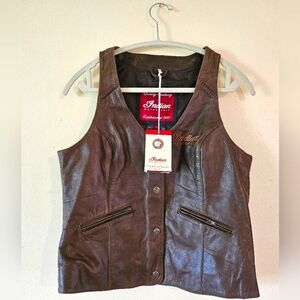 Indian Motorcycle brown leather vest